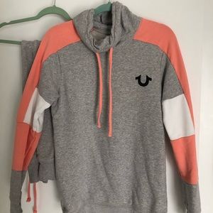 True Religion grey and pink sweatshirt